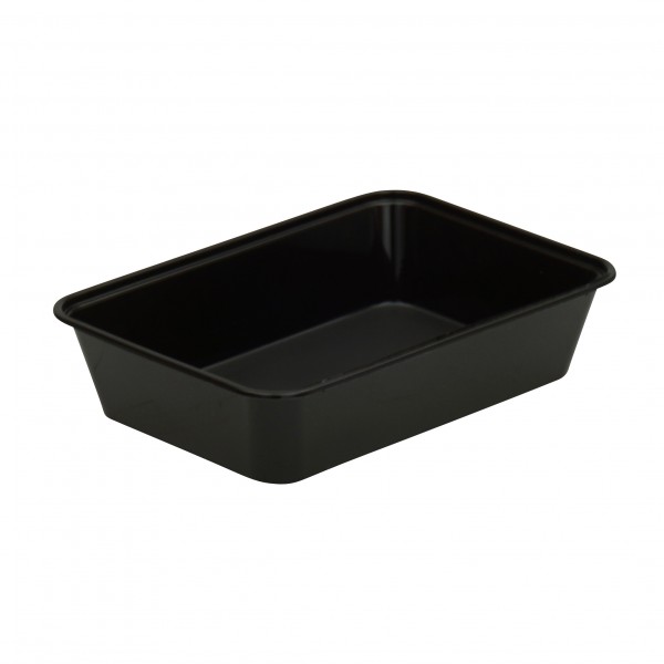 Black Plastic Oblong Microwave Containers
