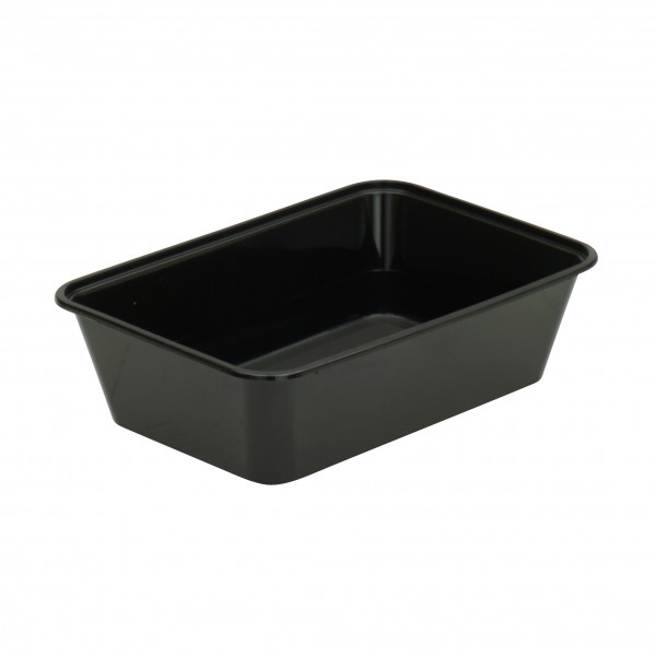 Black Plastic Oblong Microwave Containers