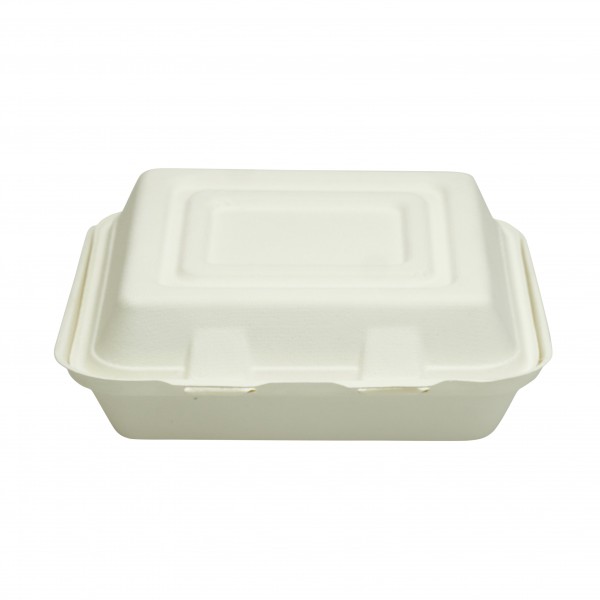 White 3 Comp Biodegradable Sugarcane Dinner Boxes