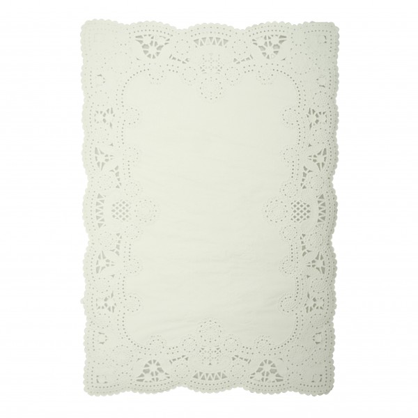 White Paper Lace Rectangular Doilies