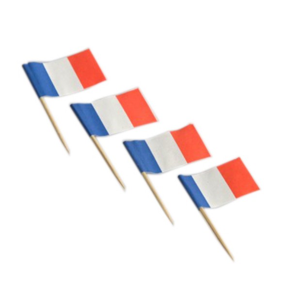 French Flag Wood and Paper Toothpicks