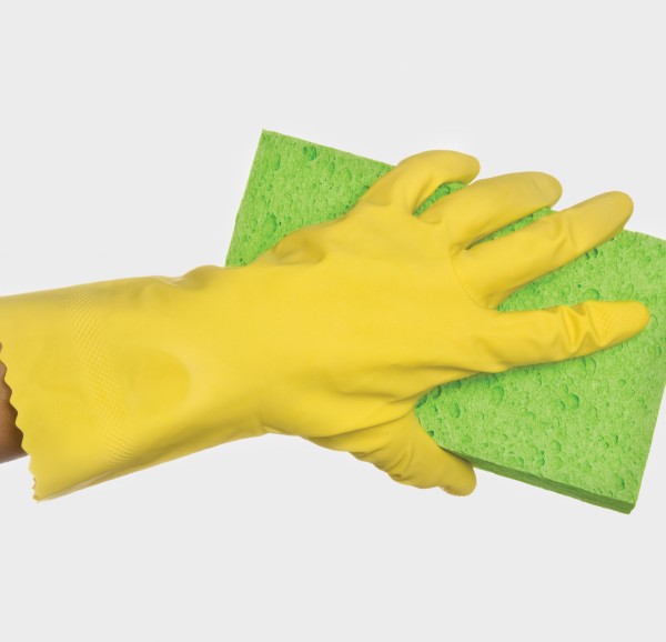 Yellow Rubber Dishwashing Gloves