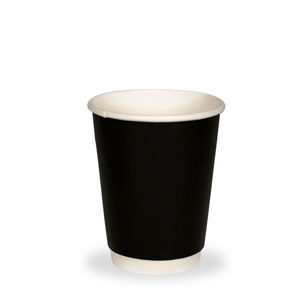 Black Double Wall Paper Truly Eco Compostable Coffee Cups