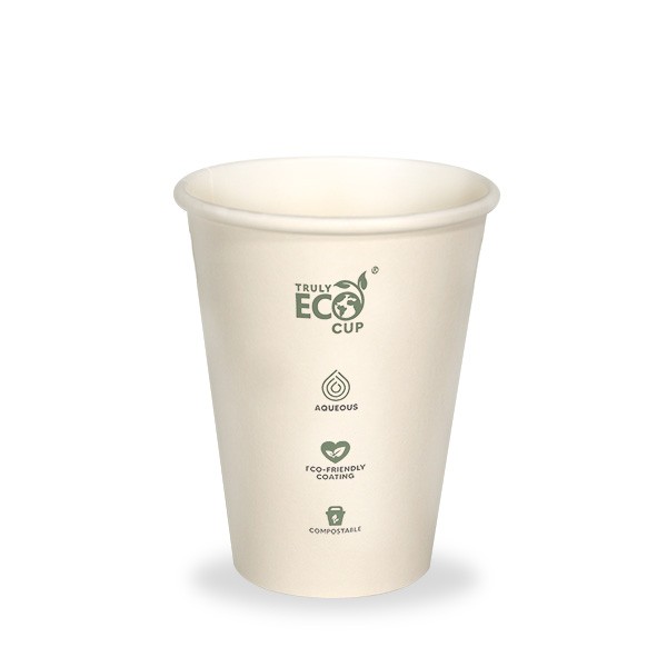 White Truly Eco Recyclable Compostable Paper Cups