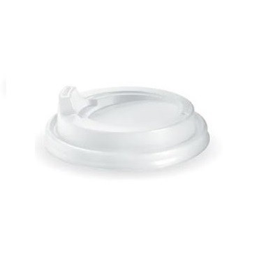 White Plastic Sipper Lid for 12oz & 16oz Coffee Cups