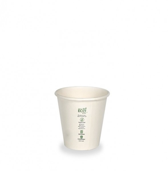 White Truly Eco Compostable Coffee Cups