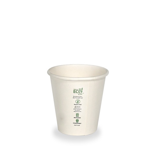 White Truly Eco Compostable Coffee Cups