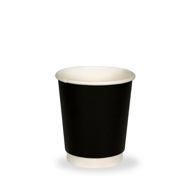 Black Double Wall Paper Truly Eco Compostable Coffee Cups
