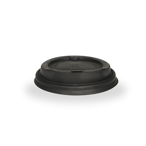 Black Compostable Lid for 6oz & 8oz Coffee Cups