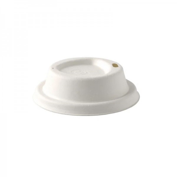 White Sugarcane Coffee Cup Lid