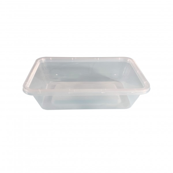 Oblong Plastic Container & Lid