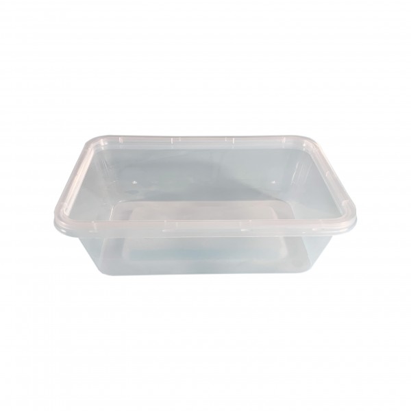 Oblong Plastic Container & Lid