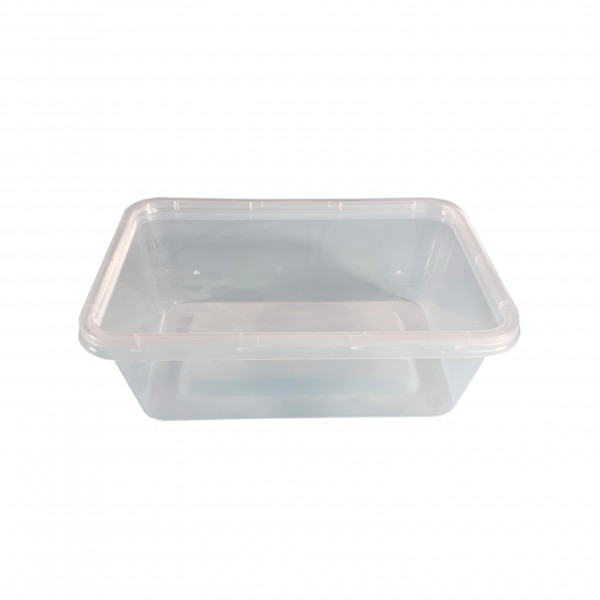 Oblong Plastic Container & Lid