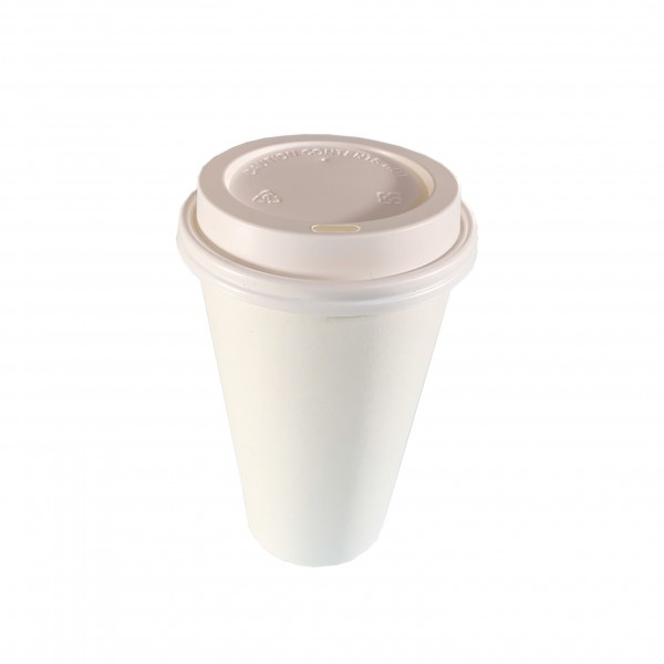 White Paper Coffee Cups &  Lids