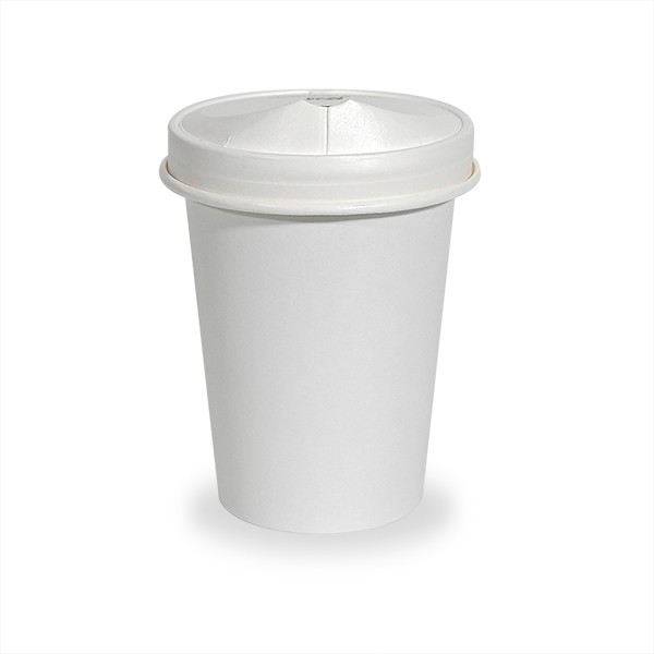 White Paper Coffee Cups &  Lids
