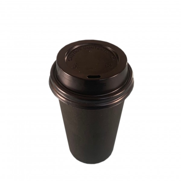Black Paper Coffee Cups & Lids