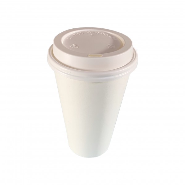 White Paper Coffee Cups &  Lids