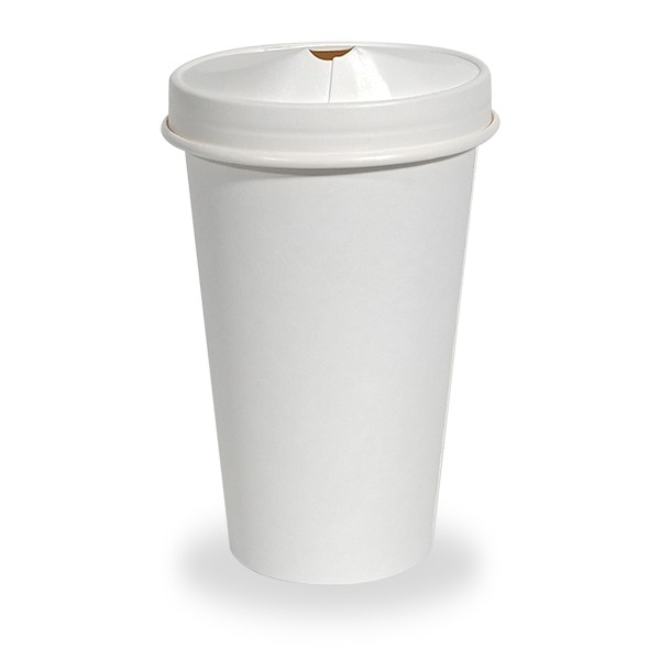 White Paper Coffee Cups &  Lids