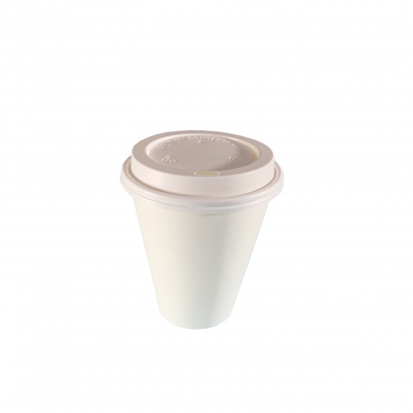 White Paper Coffee Cups & Lids