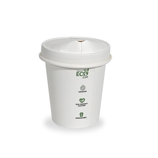 White Paper Coffee Cups &  Lids