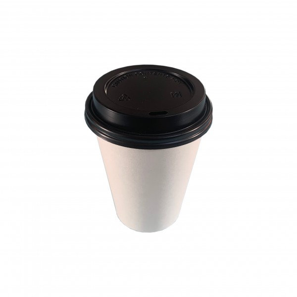 White Paper Cups & Black Lids