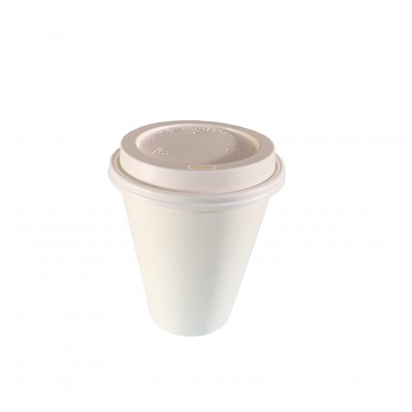 White Paper Coffee Cups &  Lids