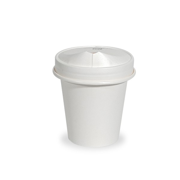 White Paper Coffee Cups &  Lids