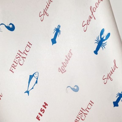 Large 610mm × 810mm | Fish Shop Seafood Wrap Seafood Print Sheets