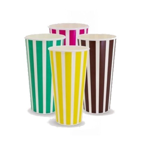 Pattern Waxed Paper Milkshake Cups