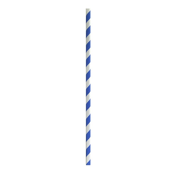 Blue Striped Biodegradable Paper Straws