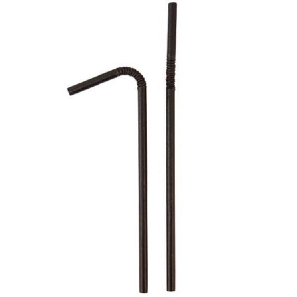 Black Eco Paper Flexible Bendy Straws