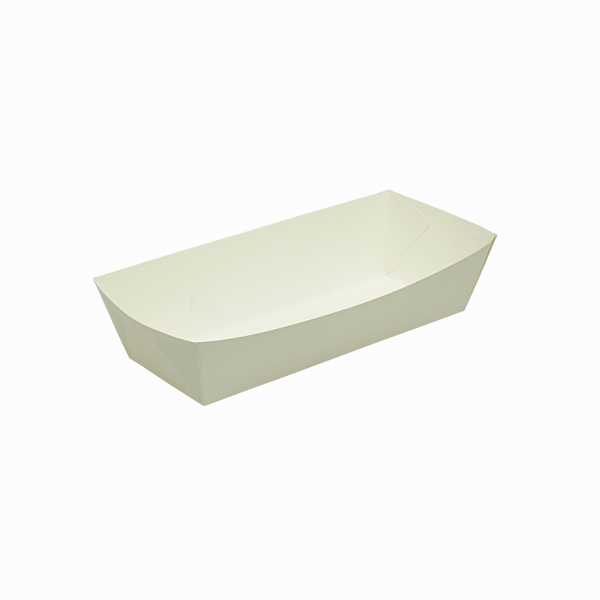 White Cardboard Hot Dog Trays