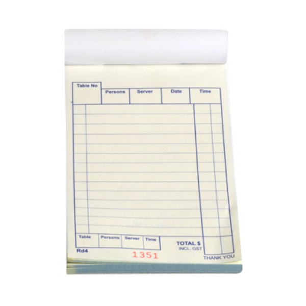  Duplicate Carbonless Wait Book