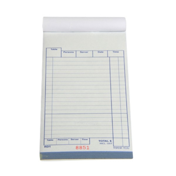  Triplicate Carbonless Wait Book