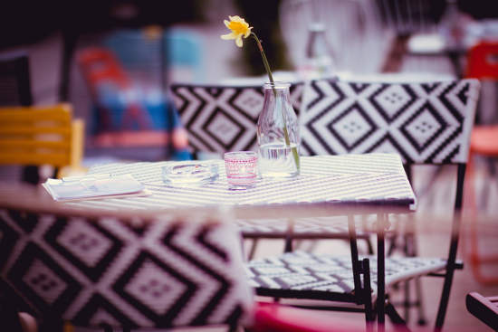 cafe table and chairs