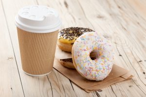 Donuts and takeaway coffee 