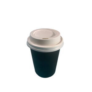 Black Paper Coffee Cups & White Lids | 8oz (240ml) | 80mm x 95mm